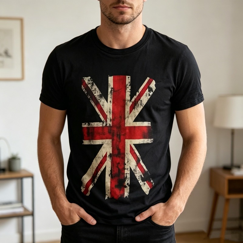 Vintage Fashion Uk - Camiseta con gráfico Union Jack, camiseta