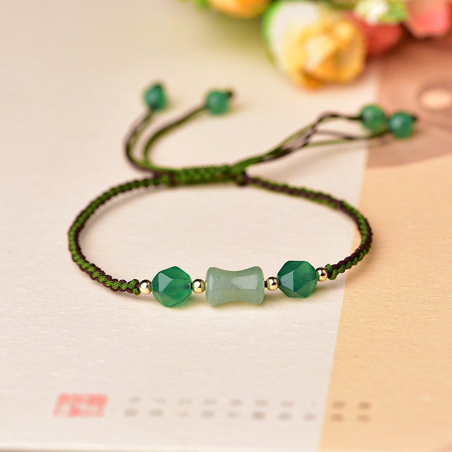Vintage Fashion For Women - Pulseras de cuentas de Jade Natural