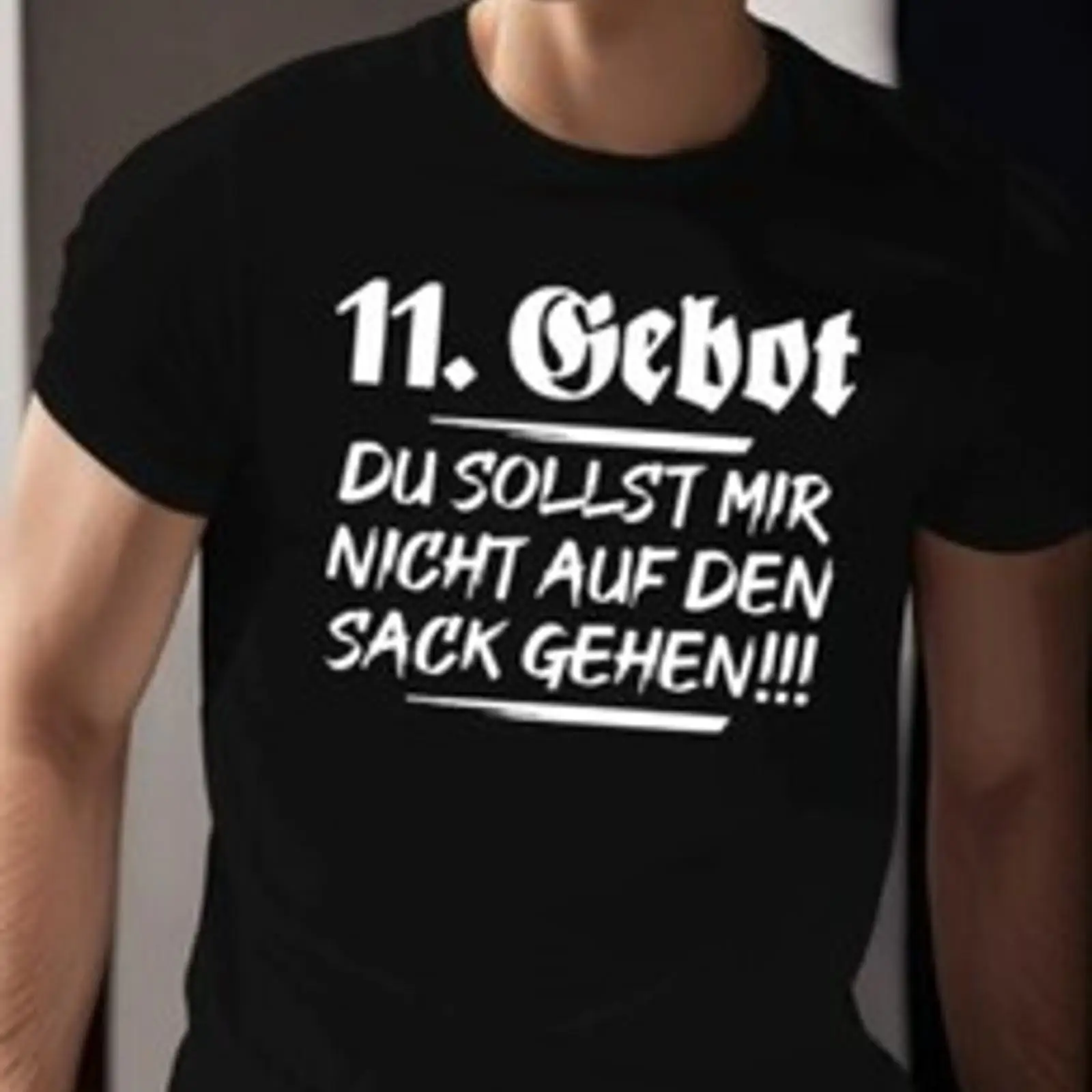 Vintage Fashion Herren - Camiseta Herren 11 Gebot Du sollst