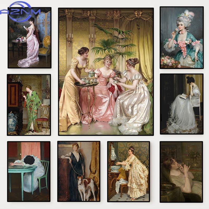 Vintage Fashion Prints For Wall - Póster de retrato de mujer del