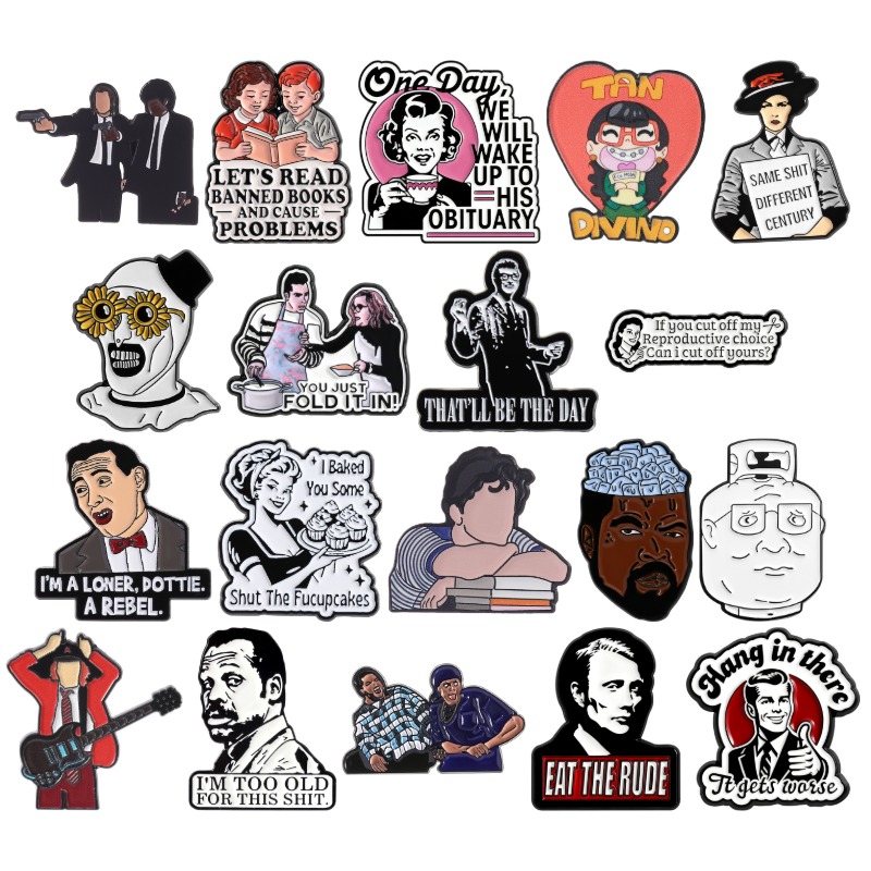 Vintage Fashion Quotes - Pins Esmaltados de Personajes de TV