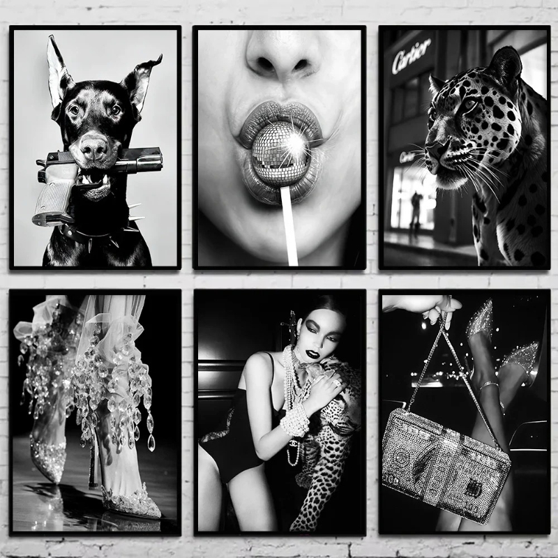 Vintage Fashion Prints For Wall - Póster de fotografía Vintage en blanco