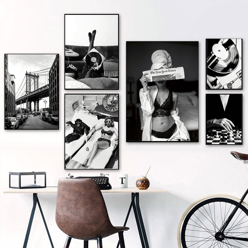 Vintage Fashion Prints For Wall - Cuadro sobre lienzo para pared Vintage