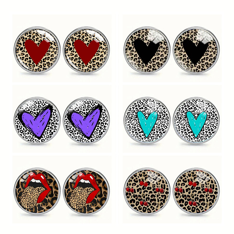 Vintage Fashion Illustrations - Pendientes de cristal con estampado de