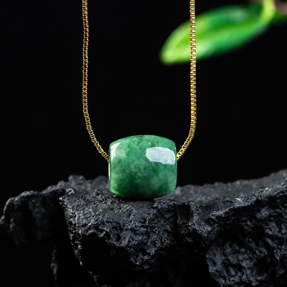 Vintage Fashion For Women - Colgante de cuentas de Jade Real