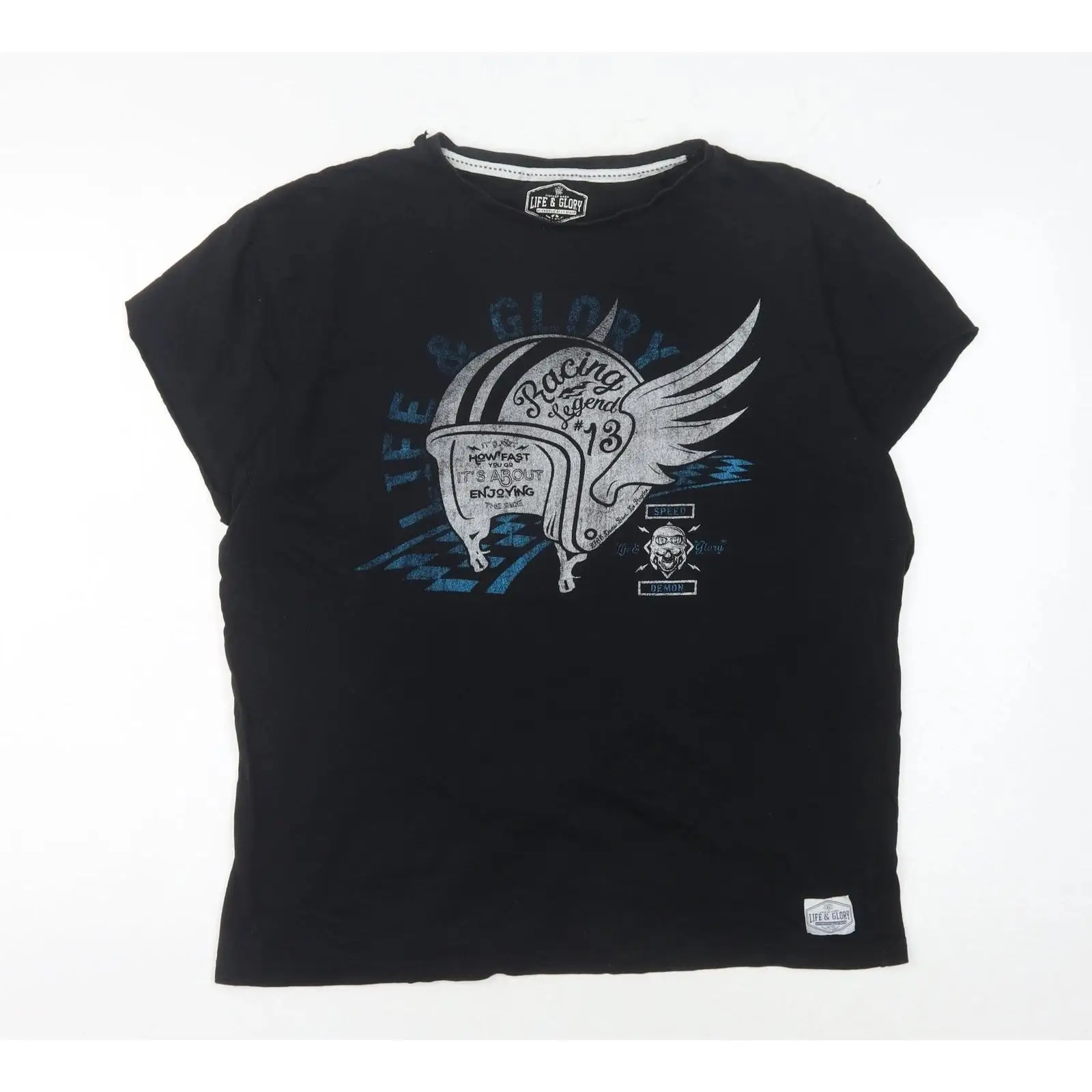 Vintage Fashion Uk - Camiseta Negra para Hombre, Talla XL