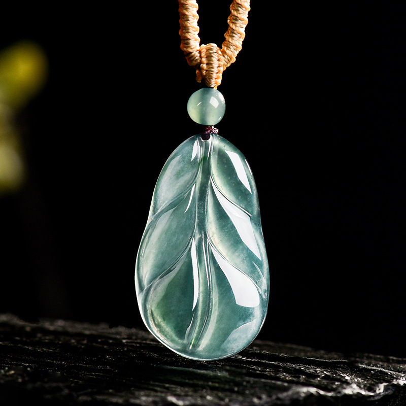 Vintage Fashion For Women - Colgante de hoja de jadeíta de