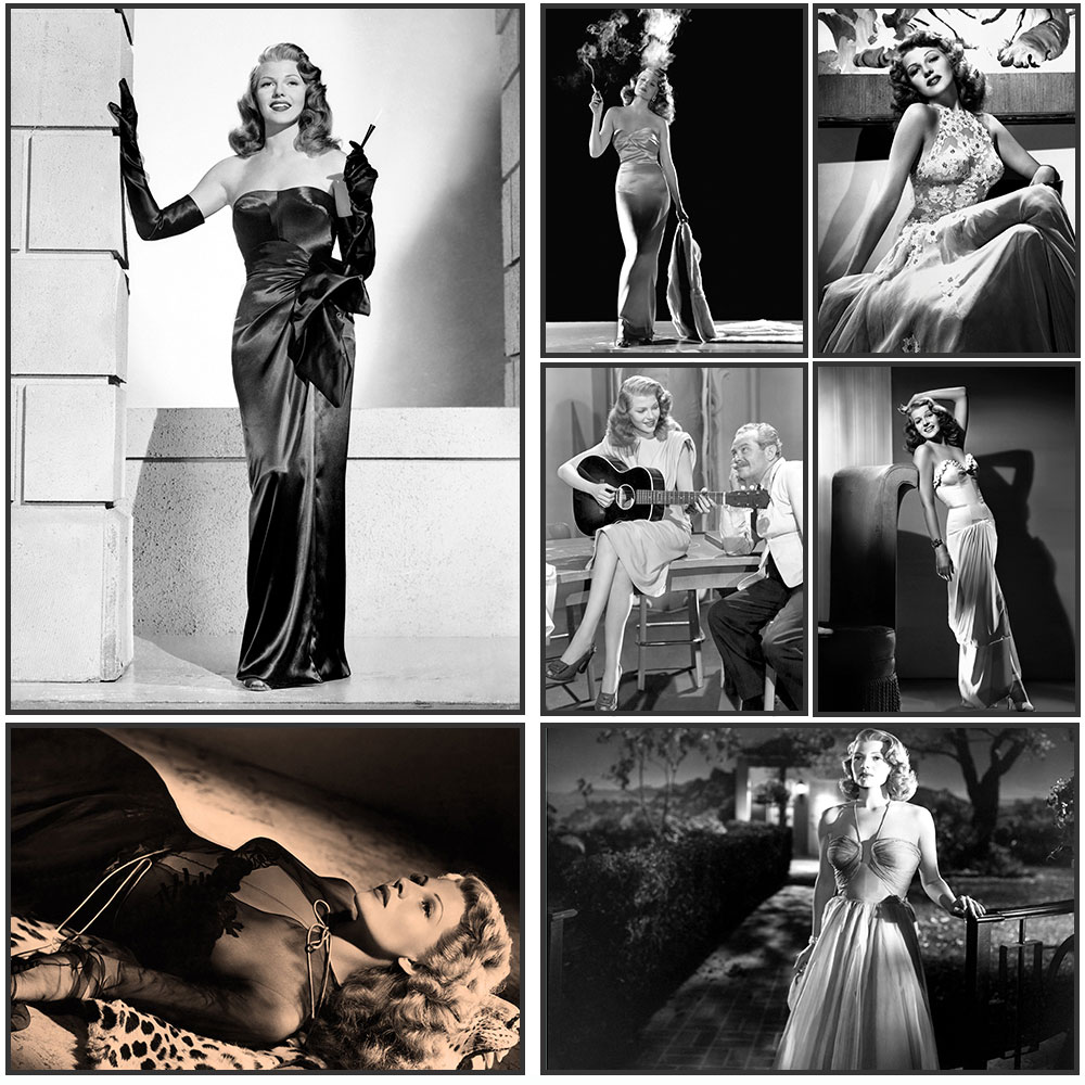 Vintage Fashion Prints For Wall - Póster de Rita Hayworth, blanco y
