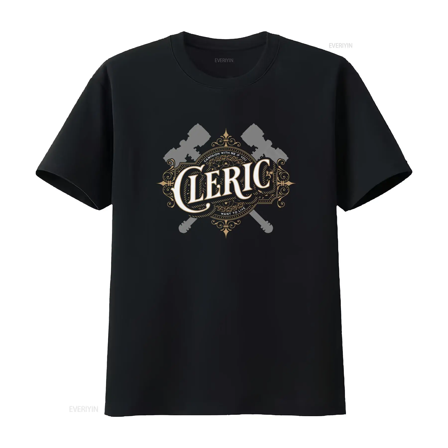 Camiseta de clérigo de DnD con - Vintage Fashion Font reseña y precio