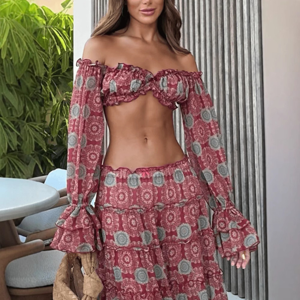 Conjunto de Dos Piezas con Fal - Vintage Fashion Pieces reseña y precio