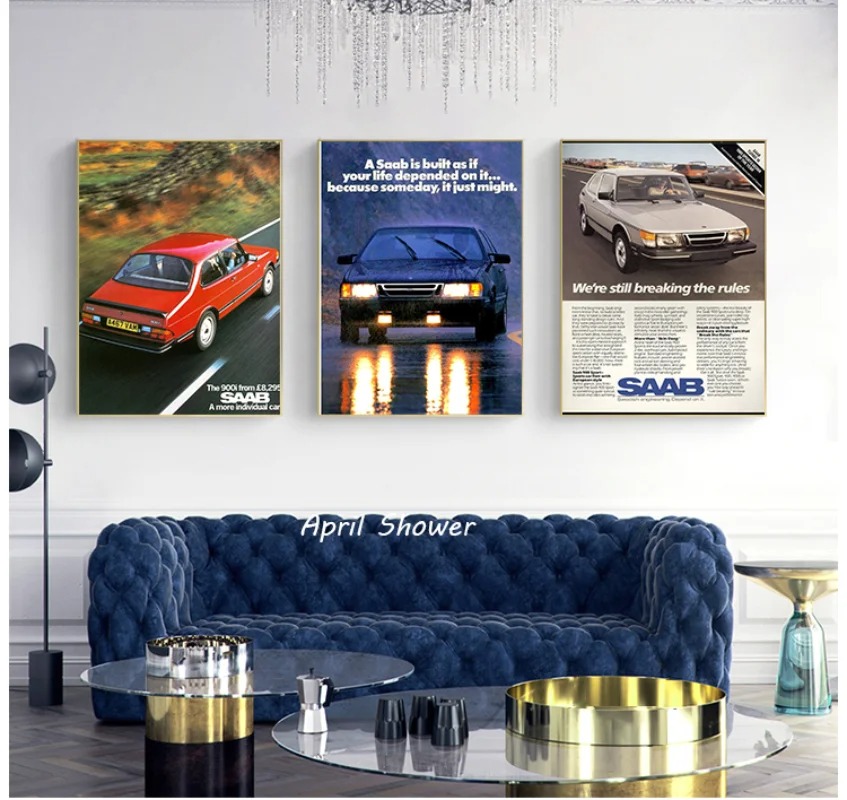 Póster clásico Vintage Saab 90 - Vintage Fashion Prints For Wall reseña y precio