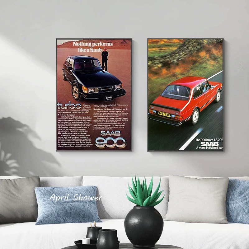 Póster clásico Vintage Saab 90 - Vintage Fashion Prints For Wall reseña y precio