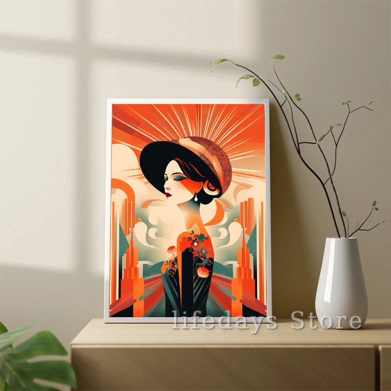 Póster Art Deco Vintage con re - Vintage Fashion Prints For Wall reseña y precio