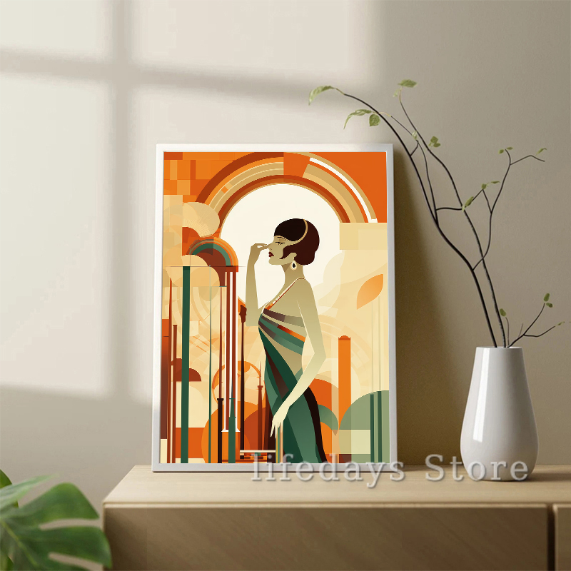 Póster Art Deco Vintage con re - Vintage Fashion Prints For Wall reseña y precio