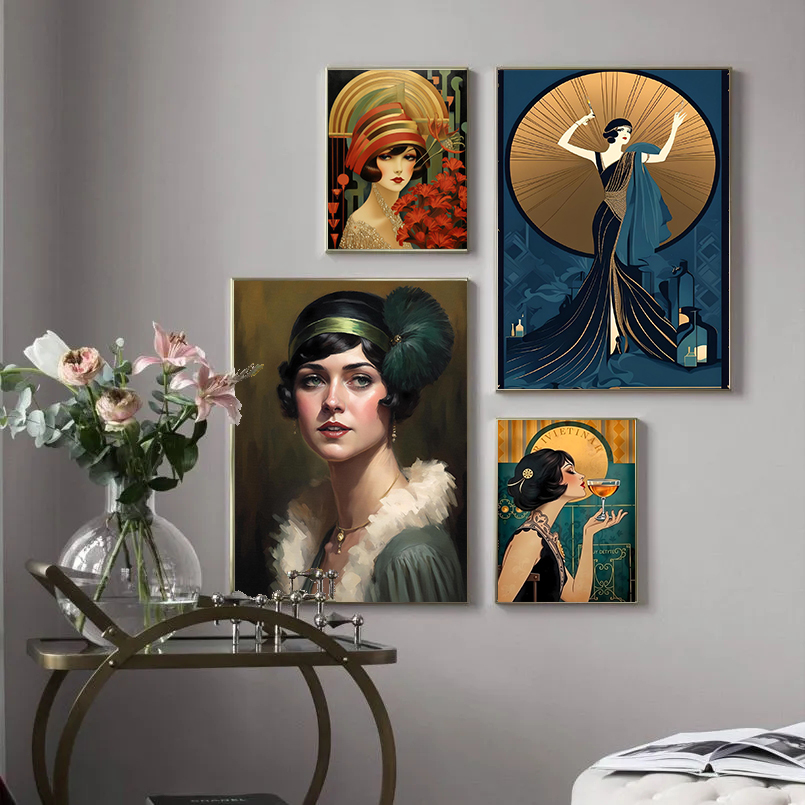 Póster Vintage de chica Flappe - Vintage Fashion Prints For Wall reseña y precio