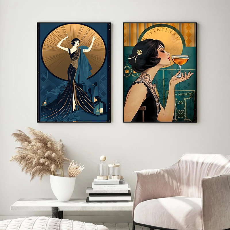 Póster Vintage de chica Flappe - Vintage Fashion Prints For Wall reseña y precio